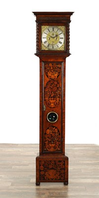 Lot 1688 - JAMES WHITEMAN, LONDON. A FINE LATE 17TH CENTURY 11" WALNUT AND PANELLED MARQUETRY LONGCASE CLOCK