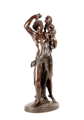 Lot 773 - PAUL EMILE MACHAULT (1800-1886). A 19TH CENTURY FIGURAL BRONZE OF VENUS AND CUPID