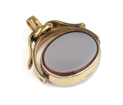 Lot 539 - A 19TH CENTURY 10CT GOLD SPINNER WATCH FOB