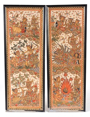 Lot 122 - A PAIR OF LATE 19TH CENTURY TIBETAN COLOURED...