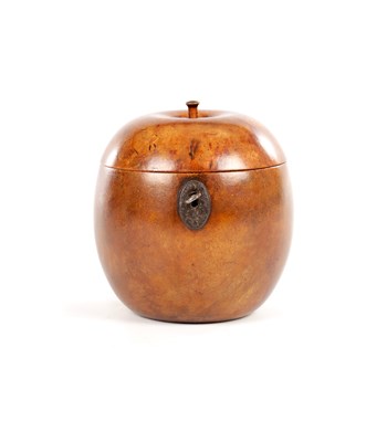 Lot 1119 - A GEORGE III FRUITWOOD "APPLE" TEA CADDY