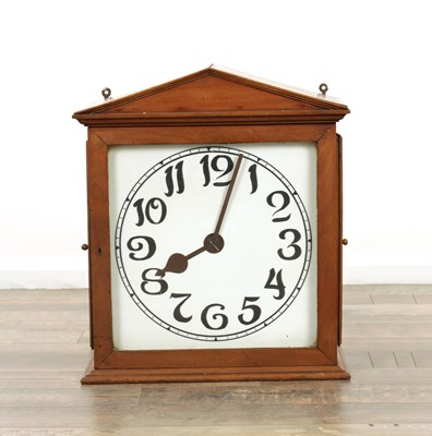 Lot 1621 - AN EDWARDIAN ILLUMINATED FUSEE STATION CLOCK
