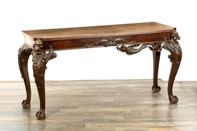 Lot 1322 - A FINE LATE GEORGIAN MAHOGANY SERVING TABLE IN THE MANNER OF HENRY FLITCROFT