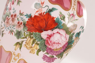 Lot 32 - A LARGE 19TH CENTURY BOHEMIAN CRANBERRY FLASHED AND WHITE OVERLAY OVOID VASE OF LARGE SIZE