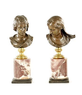 Lot 759 - A PAIR OF 19TH CENTURY BRONZE BUSTS