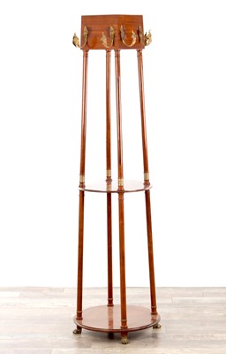 Lot 1233 - A LATE 19TH CENTURY FRENCH FIGURED ROSEWOOD HALLSTAND