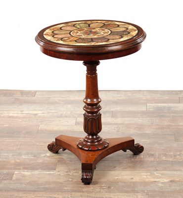 Lot 1685 - A LATE REGENCY MAHOGANY AND SPECIMEN MARBLE GRAND TOUR CIRCULAR OCCASIONAL TABLE