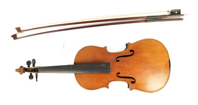 Lot 696 - AN ANTIQUE CASED VIOLIN