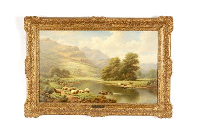 Lot 1008 - WALTER J WATSON (British 1877-1963) OIL ON CANVAS RIVER LANDSCAPE ENTITLED “NEAR BEDDGELERT, NORTH WALES”