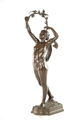 Lot 740 - JEAN LOUIS GREGOIRE (FRENCH 1840-1890). A 19TH CENTURY FRENCH FIGURAL BRONZE OF A NUDE LADY