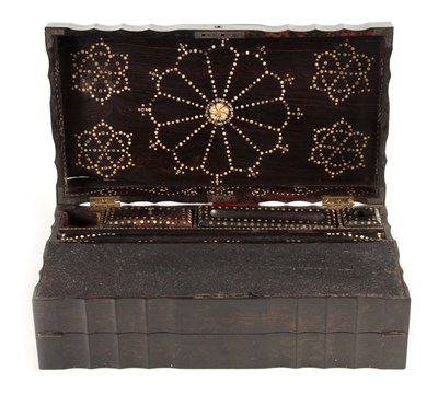 Lot 1132 - A MID 19TH CENTURY ANGLO-INDIAN COROMANDEL AND IVORY INLAID WRITING BOX