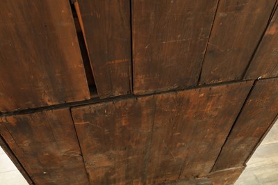 Lot 1238 - A GOOD EARLY 18TH CENTURY FIGURED WALNUT AND HERRING-BANDED CHEST ON CHEST WITH STARBURST BASE