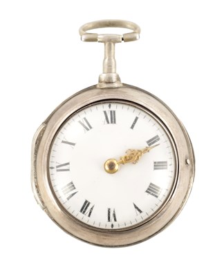 Lot 1407 - JOHN OAKLEY, LONDON. A GEORGE III SILVER PAIR CASED VERGE POCKET WATCH