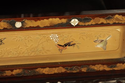 Lot 155 - A FINE 19TH CENTURY JAPANESE CARVED HARDWOOD SHIBIYAMA PANELLED DISPLAY CABINET
