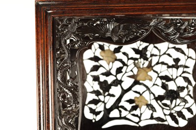 Lot 155 - A FINE 19TH CENTURY JAPANESE CARVED HARDWOOD SHIBIYAMA PANELLED DISPLAY CABINET