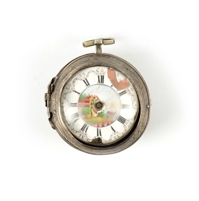 Lot 1411 - LOUTH PAYNE, LONDON. A MID 18TH CENTURY SILVER PAIR CASED VERGE POCKET WATCH