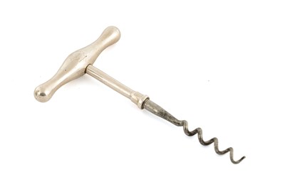 Lot 461 - A GEORGIAN SILVER HANDLED CORKSCREW