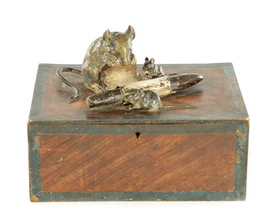 Lot 923 - A RARE LATE 19TH CENTURY VIENNESE COLD PAINTED BRONZE CIGAR BOX