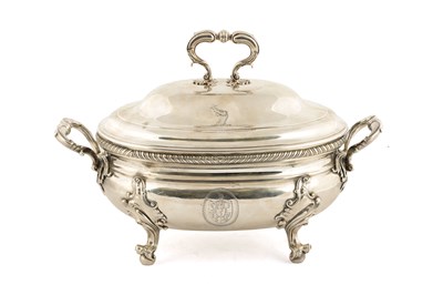 Lot 343 - A GEORGE II SOUP TUREEN AND COVER