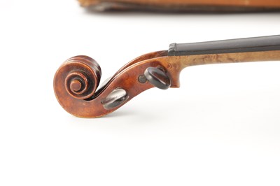 Lot 699 - A VIOLIN WITH A TWO PIECE BACK BEARING LABEL J W OWEN MAKER LEEDS