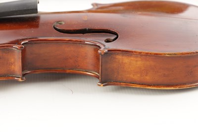 Lot 699 - A VIOLIN WITH A TWO PIECE BACK BEARING LABEL J W OWEN MAKER LEEDS