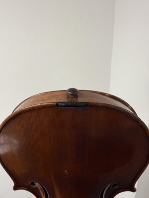 Lot 699 - A VIOLIN WITH A TWO PIECE BACK BEARING LABEL J W OWEN MAKER LEEDS