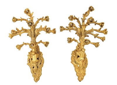 Lot 750 - A FINE PAIR OF LARGE 20TH CENTURY OROMLU ELEVEN BRANCH WALL LIGHTS