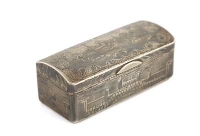 Lot 512 - A MID 19TH CENTURY RUSSIAN NIELLO SILVER DOMED TOP BOX