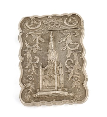 Lot 506 - A VICTORIAN CASTLE TOP EMBOSSED SILVER CARD CASE
