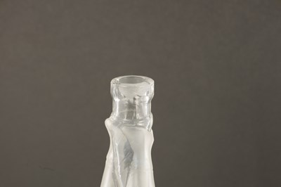 Lot 14 - A 19TH CENTURY FRENCH FROSTED AND CLEAR GLASS SOAP BOTTLE BY LEGRAS & CIE