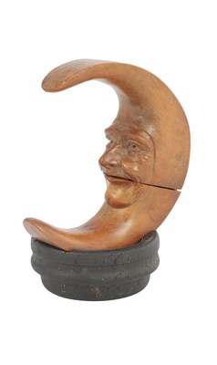 Lot 876 - A RARE 19TH CENTURY BLACK FOREST CARVED 'MAN IN THE MOON' NUTCRACKER