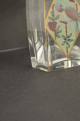 Lot 12 - AN ART DECO FRENCH PAINTED WHISKEY DECANTER