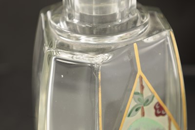 Lot 12 - AN ART DECO FRENCH PAINTED WHISKEY DECANTER