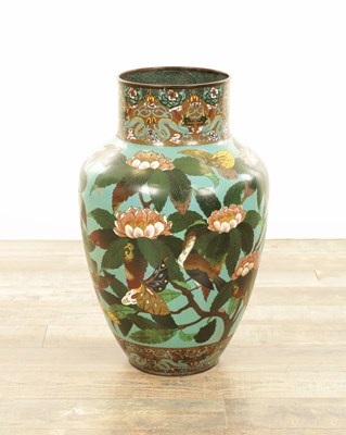 Lot 232 - A LARGE 19TH CENTURY JAPANESE CLOISONNE ENAMEL VASE