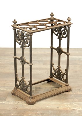 Lot 1371 - A 19TH CENTURY CAST IRON COALBROOKEDALE STYLE STICK STAND