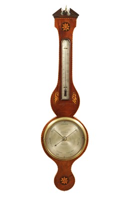 Lot 1540 - J. COMOLI. A GEORGE III SHELL INLAID WHEEL BAROMETER