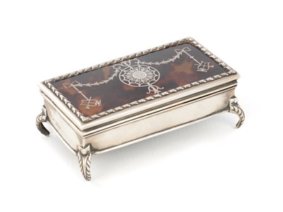 Lot 1099 - A TORTOISESHELL AND SILVER JEWELLERY CASKET
