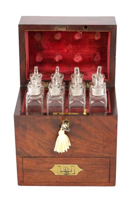 Lot 1140 - A GEORGE III MAHOGANY APOTHECARY BOX
