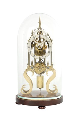 Lot 1573 - A 19TH CENTURY FUSEE SKELETON CLOCK TIMEPIECE WITH SECONDS DIAL