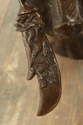 Lot 131 - A LARGE CHINESE PATINATED NAD GILT BRONZE FIGURAL SCULPTURE