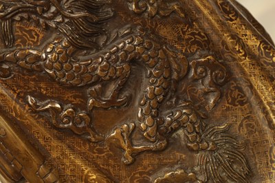 Lot 131 - A LARGE CHINESE PATINATED NAD GILT BRONZE FIGURAL SCULPTURE