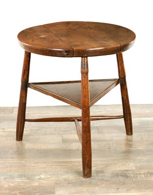 Lot 1193 - A RARE 18TH CENTURY JOINED OAK CRICKET TABLE