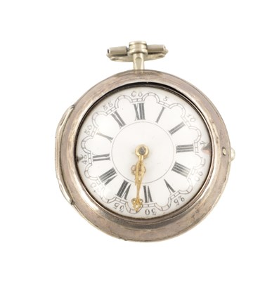 Lot 1318 - TOMSON, LONDON. A GEORGE III SILVER PAIR CASED VERGE POCKET WATCH