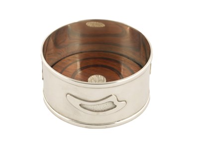 Lot 355 - A MODERN SILVER WINE COASTER