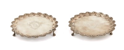 Lot 437 - A PAIR OF GEORGE III SILVER SALVERS