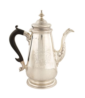 Lot 307 - A GEORGE II SILVER COFFEE POT