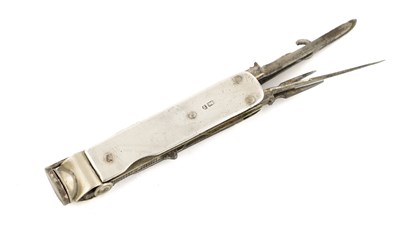 Lot 364 - A GEORGE V SILVER MOUNTED CIGAR CUTTER PEN KNIFE