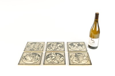 Lot 46 - A SET OF SIX AESTHETIC PERIOD MINTONS CERAMIC TILES IN THE MANNER OF JOHN MOYR SMITH