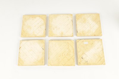 Lot 46 - A SET OF SIX AESTHETIC PERIOD MINTONS CERAMIC TILES IN THE MANNER OF JOHN MOYR SMITH