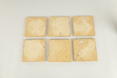 Lot 46 - A SET OF SIX AESTHETIC PERIOD MINTONS CERAMIC TILES IN THE MANNER OF JOHN MOYR SMITH
